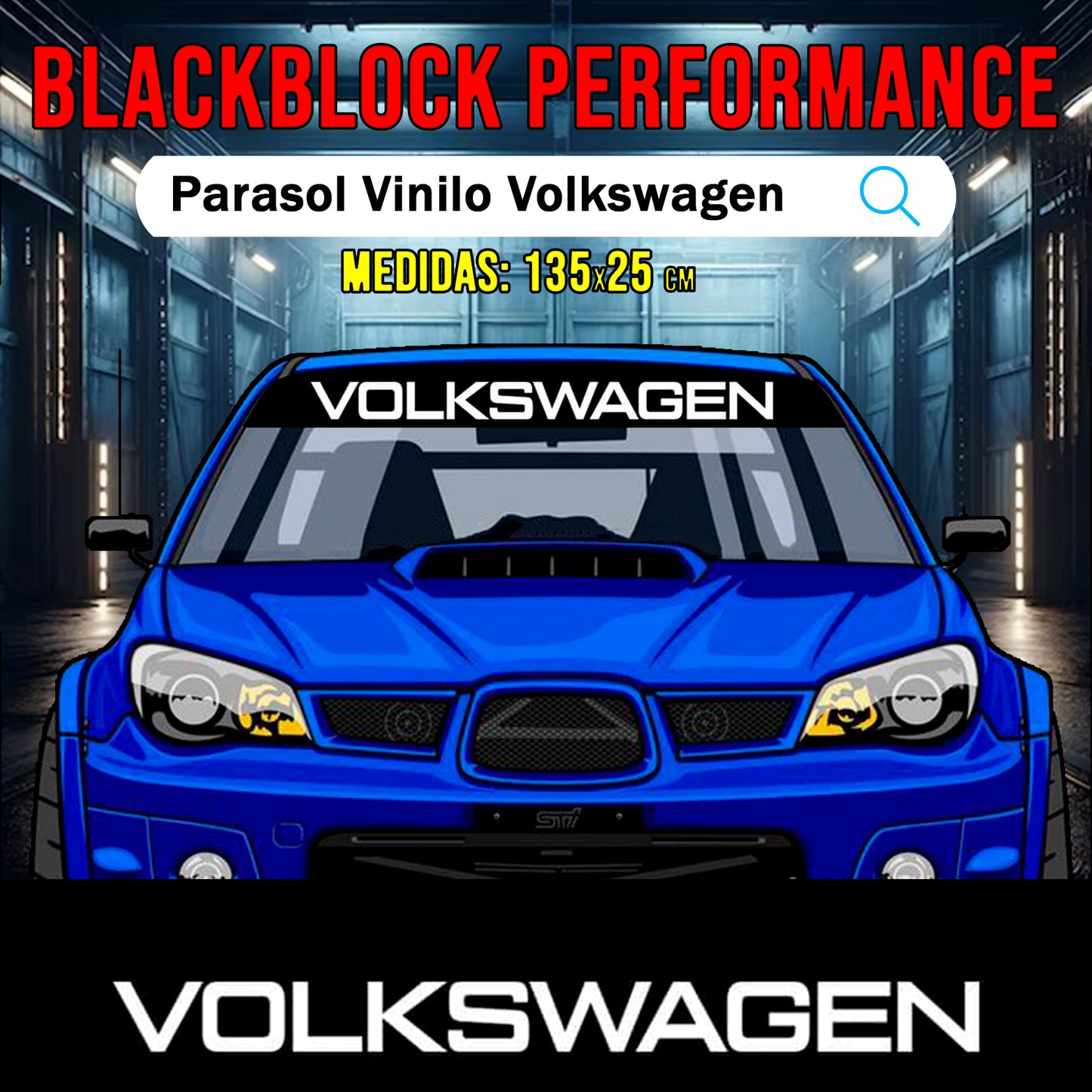 Parasol vinilo Volkswagen Letras